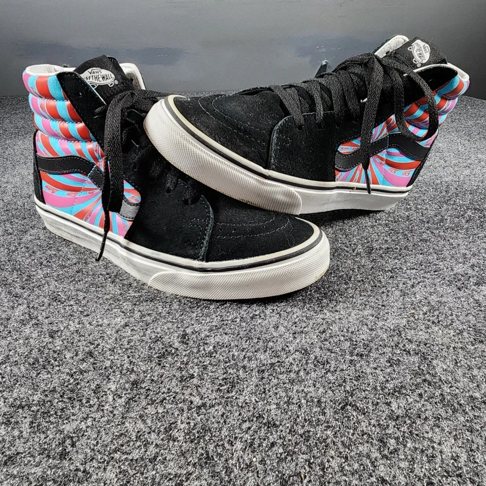Vans Sk8-Hi Psychedelic Sunburst High Top Sneakers Women 9 Black Multi Color